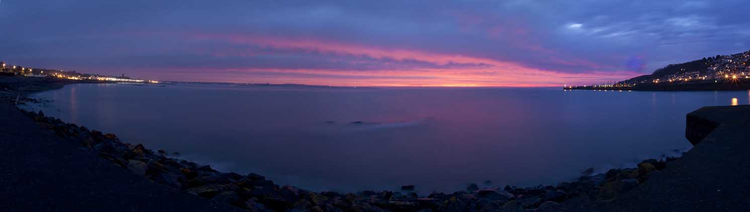 [Penzance - Dawn, Sunrise Panorama, Mount's Bay]